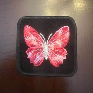 Vintage 1970’s Swiss Maid Quality Emblems Pink Butterfly
